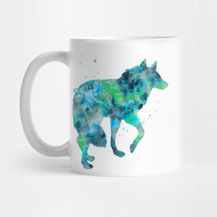 Arctic Wolf Watercolor Painting Mug